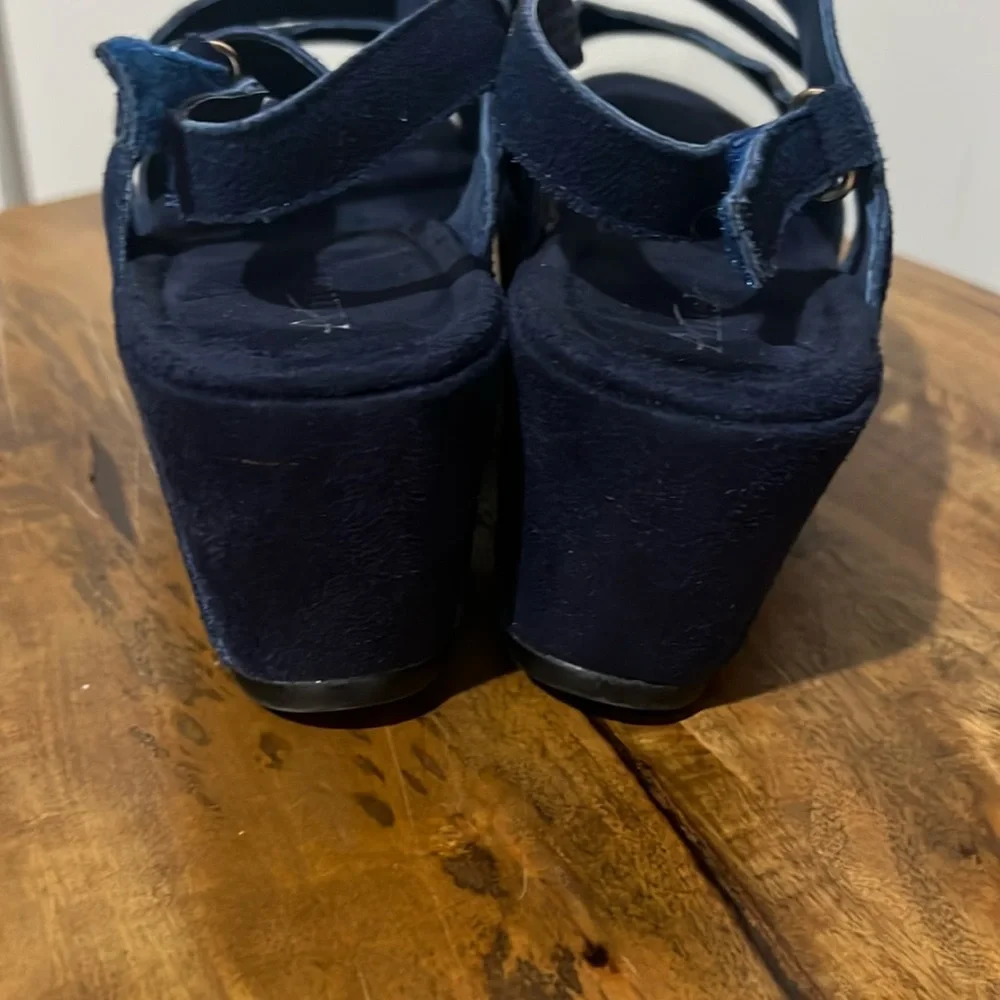 Antelope Blue Suede Platforms Size 41
